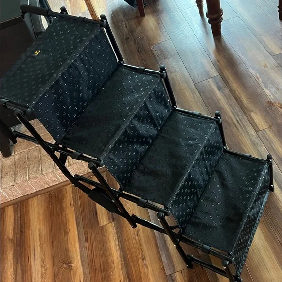 Collapsible Pet Stairs 4 Step Dog Ramp Portable Lightweight Black - Snaggle Paw - Picture 8 of 9